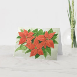 Högtidligt hälsningskort med poinsettia-blomma helgkort