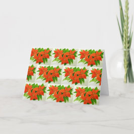 Högtidligt hälsningskort med Poinsettia mönster Helgkort