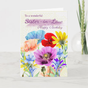 Högtidligt kort för vattenfärgsblommor