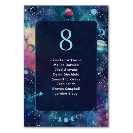 Högtidligt säte vid midnatt måne bröllop bordsnummer