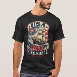 Högtidsseglarfärd 4 Juli New York Boston 250-årsju T Shirt