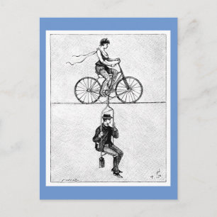 Högtrådstråd - Vintage Circus Cycling Act Vykort