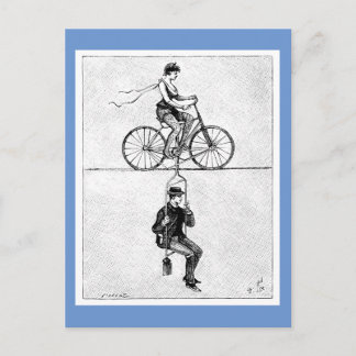Högtrådstråd - Vintage Circus Cycling Act Vykort