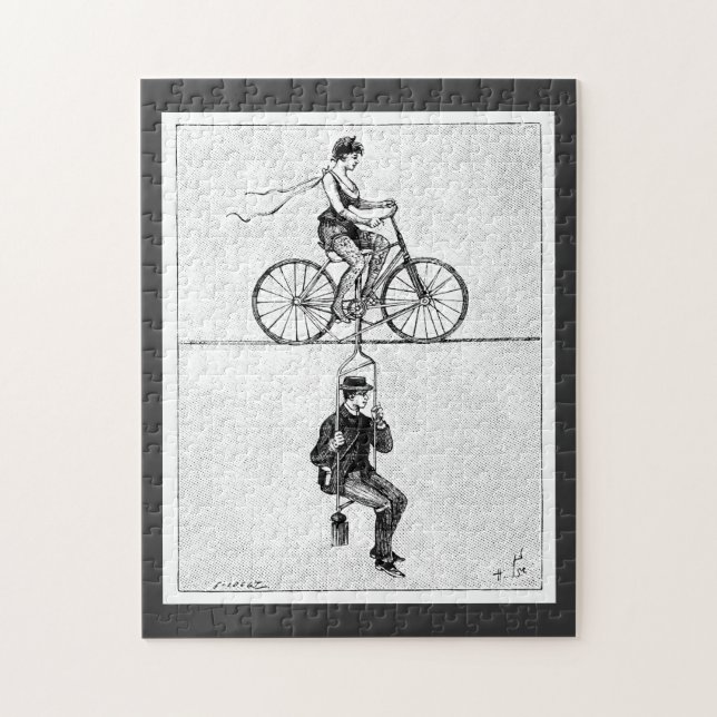 Högtrådstråd - Vintage Circus-cykling Pussel (Vertikal)