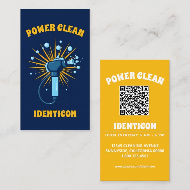 Högtryckstvätt med QR-kod Visitkort (Fram/baksida)