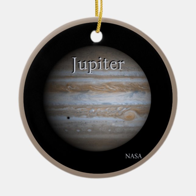 Högupplösande Globe av Jupiter Julgransprydnad Keramik (Framsidan)