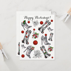 Högupplöst stiletto jul Shoes Greeting Card Inbjudningar