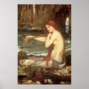 Högupplöst Victorian Art Skriv ut "Sjöjungfru" Poster