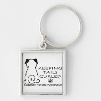 Högvärdig keychain för SNPR Fyrkantig Silverfärgad Nyckelring