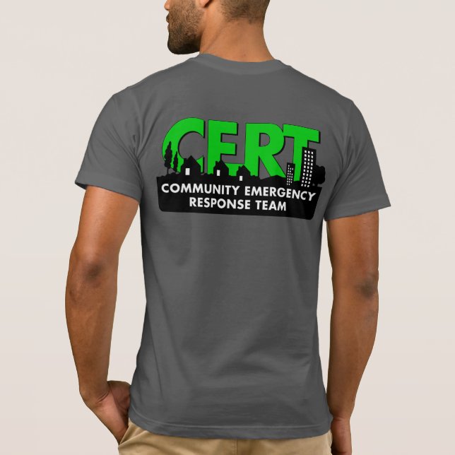 Högvärdig kortärmadutslagsplats för CERT Tee Shirt (Baksida)