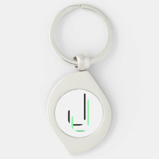 Högvärdig logotyp swirl silverfärgad nyckelring