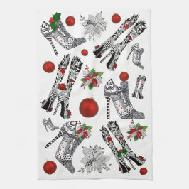 Högvärdig stiletto jul Shoes Kitchen Towel Kökshandduk