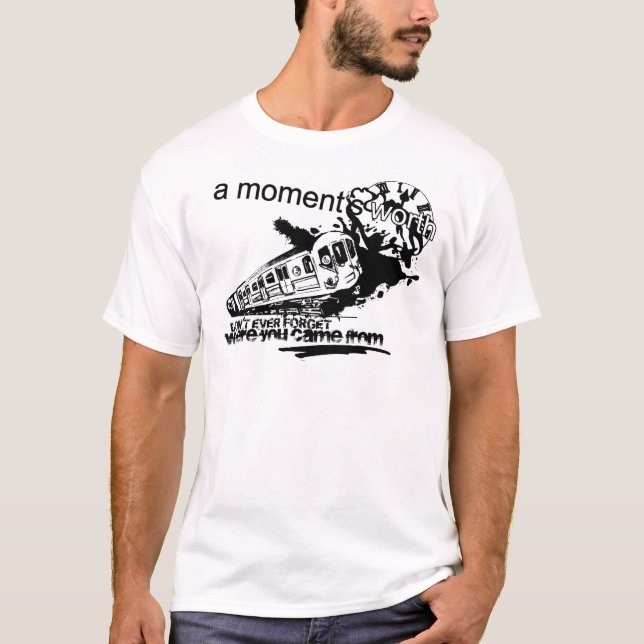 Högvärdig vit T - tåglogotyp T Shirt (Framsida)