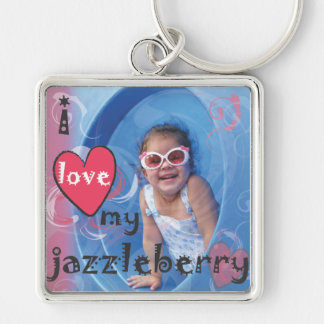 Högvärdigt kvadrera Keychain Fyrkantig Silverfärgad Nyckelring