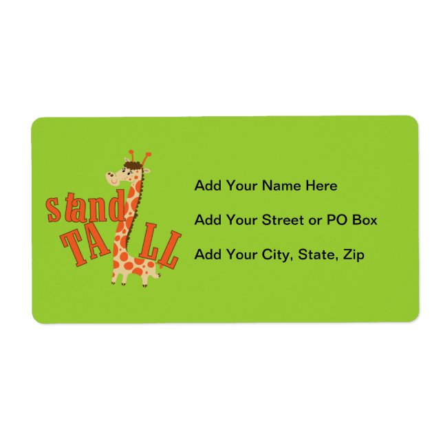 Högväxt giraffstativ fraktsedel (Framsidan)