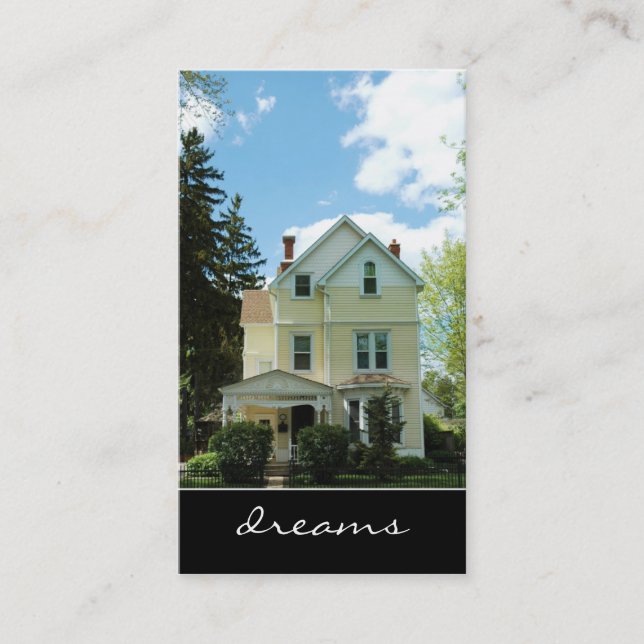 Högväxt gul fastighethusvisitkort visitkort (Framsida)