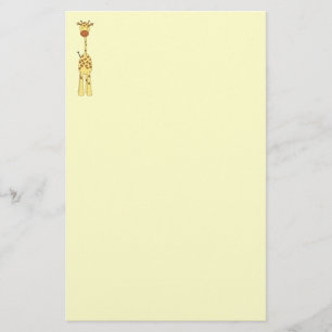 Högväxt gullig giraff. TecknadAnimal. Brevpapper