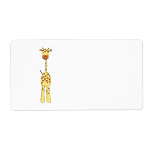 Högväxt gullig giraff. TecknadAnimal. Fraktsedel