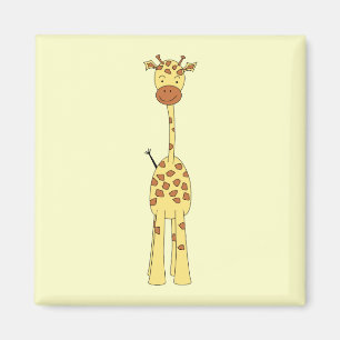 Högväxt gullig giraff. TecknadAnimal. Magnet