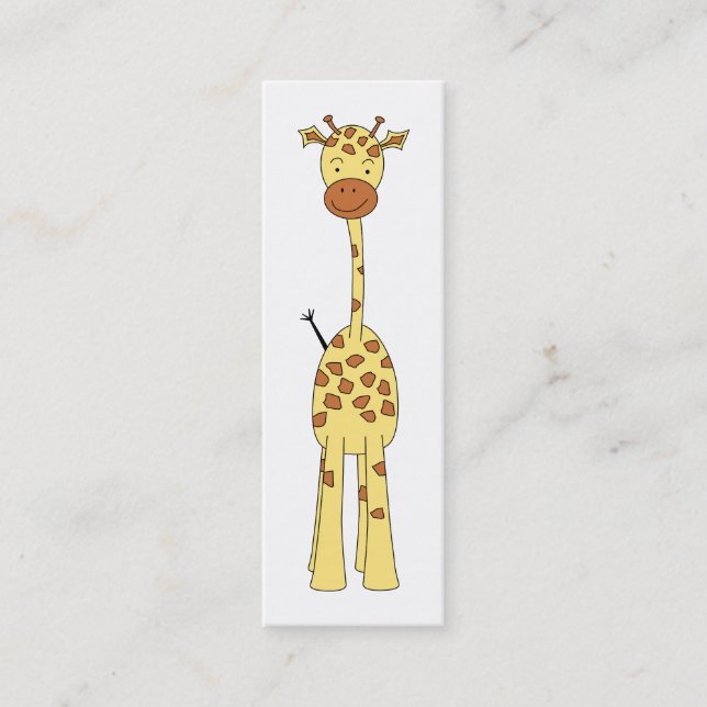 Högväxt gullig giraff. TecknadAnimal. Mini Visitkort (Framsida)