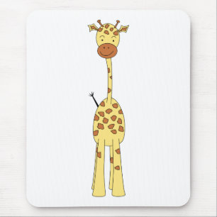 Högväxt gullig giraff. TecknadAnimal. Musmatta