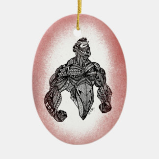 Högväxt stativ julgransprydnad keramik