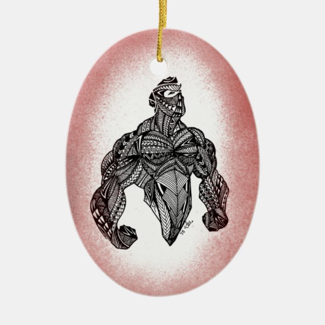 Högväxt stativ julgransprydnad keramik (Framsidan)