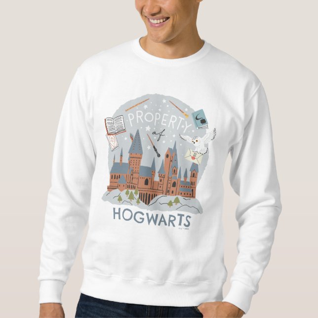 Hogwarts-ägd seriefigur grafik lång ärmad tröja (Framsida)