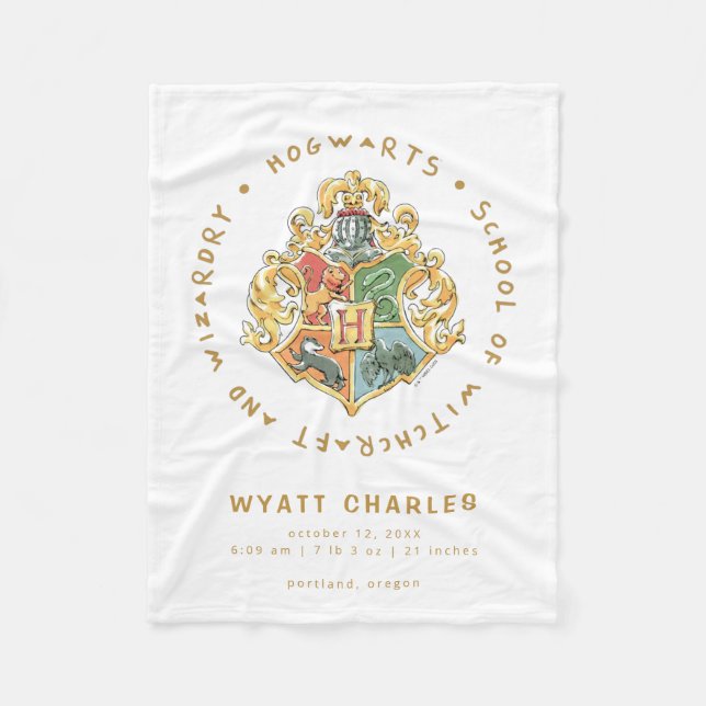 HOGWARTS™ Baby Birth Stats Fleece Blanket (Framsidan)