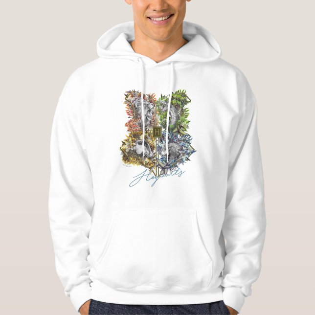 HOGWARTS™ Badge Blommigt Graphic Hoodie (Framsida)