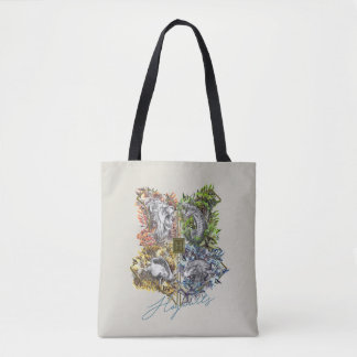 HOGWARTS™ Badge Blommigt Graphic Tygkasse