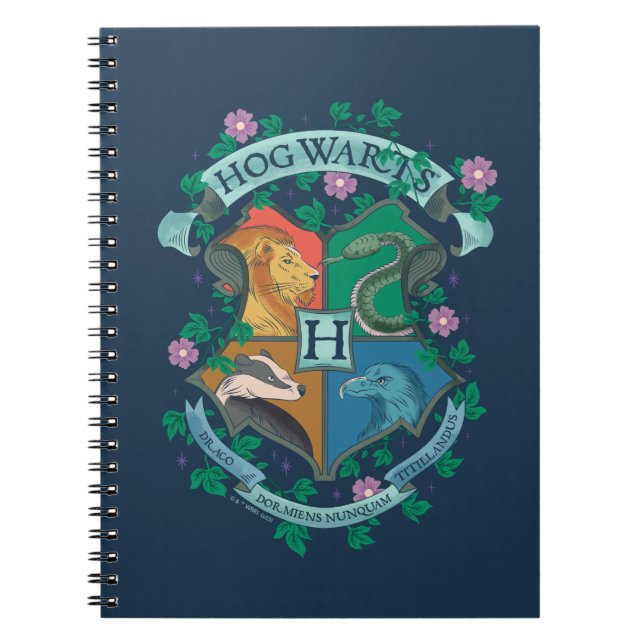 HOGWARTS™ Blommig Kam Anteckningsbok (Framsidan)