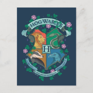 HOGWARTS™ Blommig vapensköld Vykort