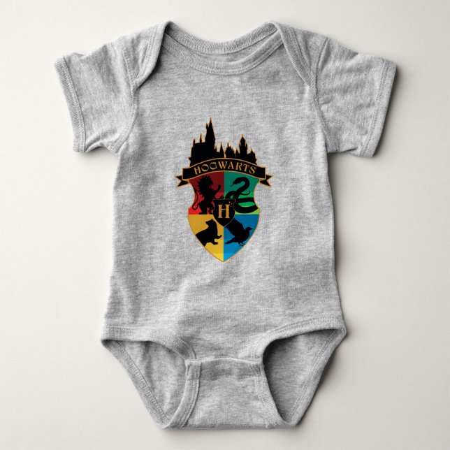HOGWARTS™ Castle Crest House Pride Badge T Shirt (Framsida)