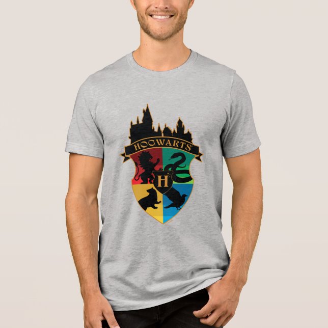 HOGWARTS™ Castle Crest House Pride Badge T Shirt (Framsida)