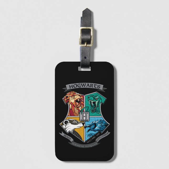 HOGWARTS™ Crosshatset Emblem Bagagebricka (Framsida vertikal)