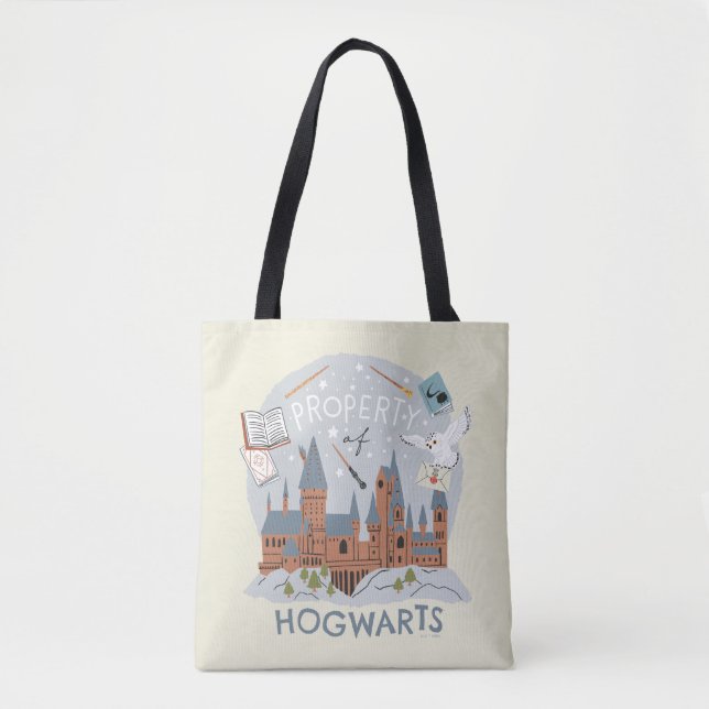 Hogwarts egendom Tecknad grafik Tygkasse (Framsida)