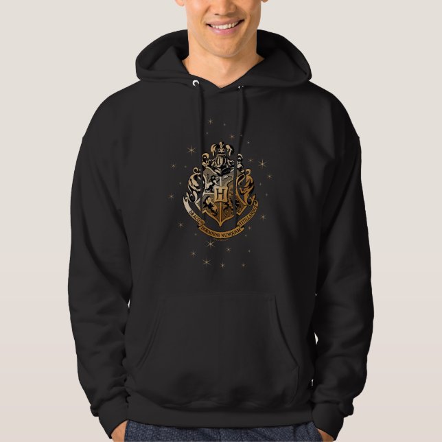 HOGWARTS™ Glyssning Golden Vapensköld Hoodie (Framsida)