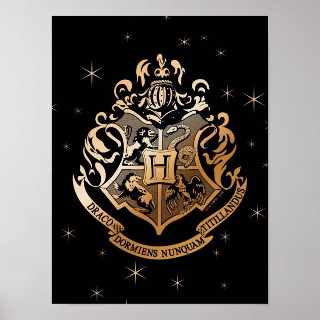 HOGWARTS™ Glyssning Golden Vapensköld Poster (Framsidan)