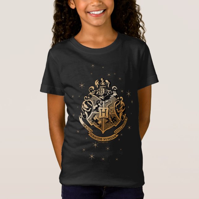 HOGWARTS™ Glyssning Golden Vapensköld T Shirt (Framsida)
