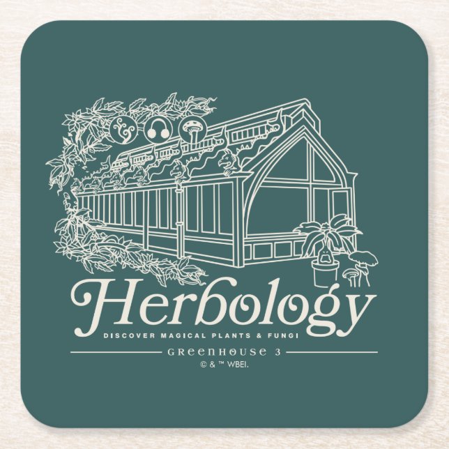 HOGWARTS™ Herbology Greenhouse Underlägg Papper Kvadrat (Framsidan)