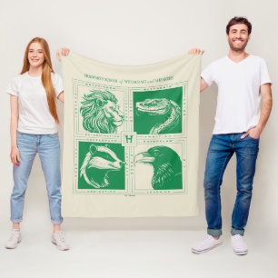 HOGWARTS™ House Animals Grid Fleecefilt