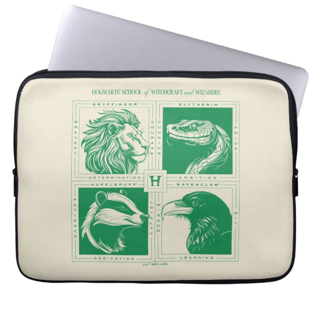 HOGWARTS™ House Animals Grid Laptop Fodral (Framsidan)