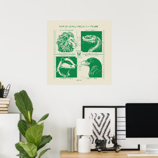 HOGWARTS™ House Animals Grid Poster