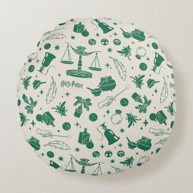 HOGWARTS™-klass Klubb Mönster Rund Kudde (Framsidan)