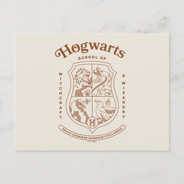 HOGWARTS™ Skolan för Häxkonst och Trolldom Vapen Vykort (Framsida)