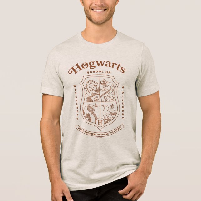 HOGWARTS™ Skolan för Häxkonster och Magi Vapen T Shirt (Framsida)