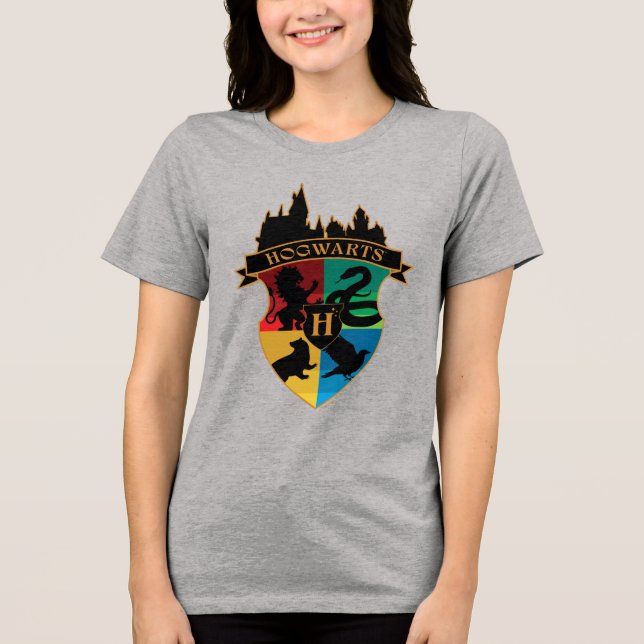 HOGWARTS™ Slott Vapen Hus Stolt Badge T Shirt (Framsida)