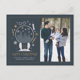 HOGWARTS™ Snö Globe   Lycklig-jul Helg Vykort