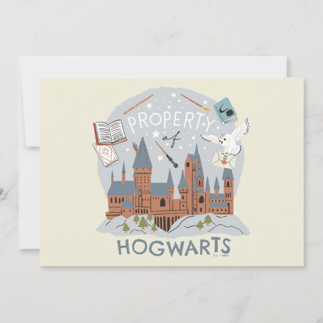 Hogwarts tecknad grafik egendom kort (Framsida)